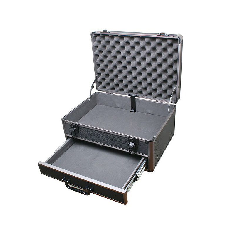深灰重型铝质工具箱（带抽屉）